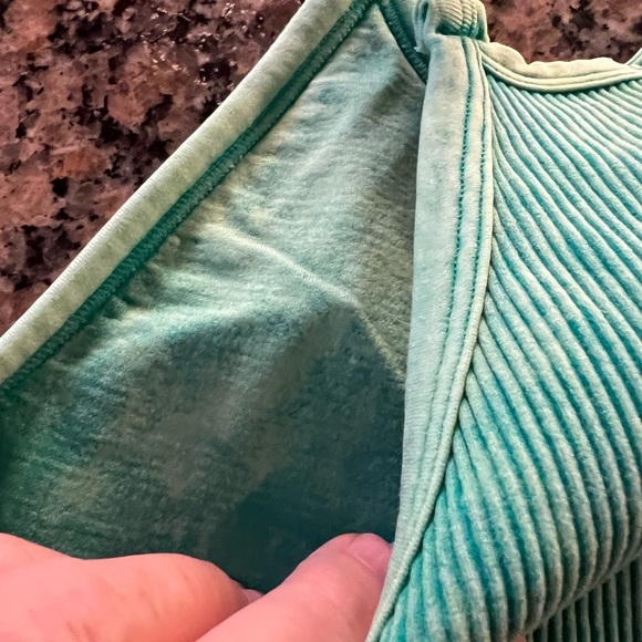 Zenana Kelly Green Mineral Wash Ribbed Brami - Picture 3 of 4